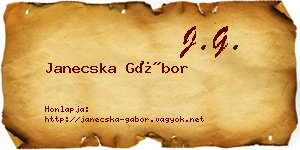 Janecska Gábor névjegykártya